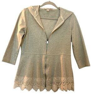 Boston Proper hoodie sweatshirt, Scandigirl, small, soft cotton, crochet